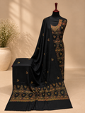 Black Kashmiri Pashmina Handmade Kacha Tanka Needle Work 3Pc Suit