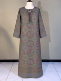 Grey Pashmina Handmade Embroidered Kaftaan