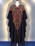 Black Pashmina Cape Shawl | Pashmina Embroidered Kashmiri Cape Shawl