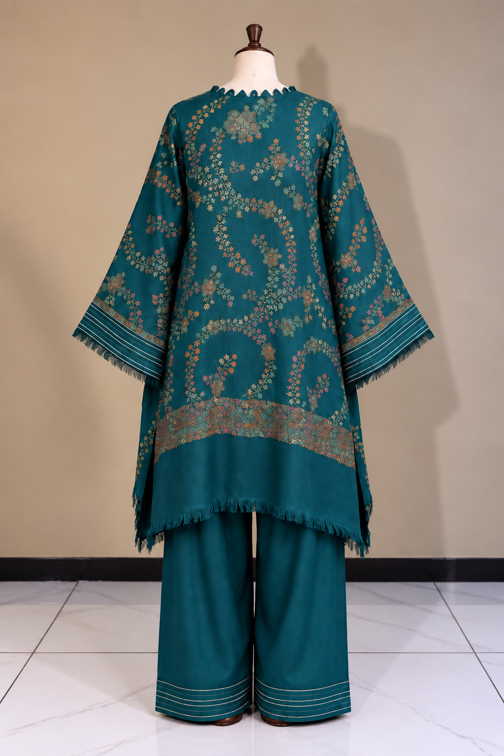 Zinc Pashmina Handmade Stitched Co Ord Set