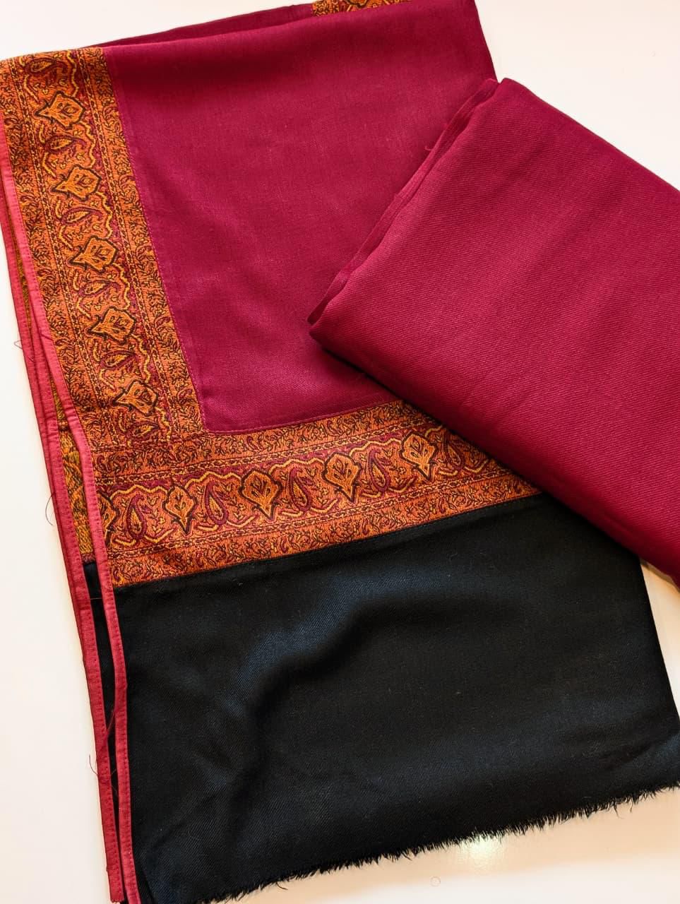 Pashmina Suit 3 Piece | Kani Border Shawl with Plain Suit