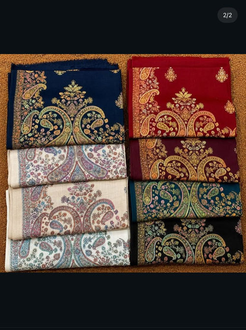 Pashmina Shawl | Hand Embroidery on Print