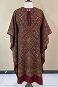 Maroon Pashmina Handmade Embroidered Kaftaan