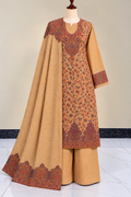 Unstitched Skin Pashmina Kani Jaal 3 Piece Suit
