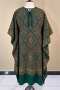 Bottle Green Pashmina Handmade Embroidered Kaftaan