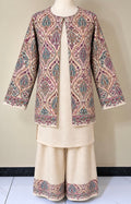 Off White Pashmina 3 Piece Suit with Coat