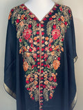 Bottle Green Pashmina Cape Shawl | Pashmina Embroidered Kashmiri Cape Shawl