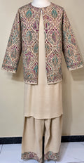 Skin Pashmina 3 Piece Suit with Coat