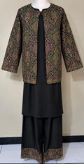 Black Pashmina 3 Piece Suit with Coat