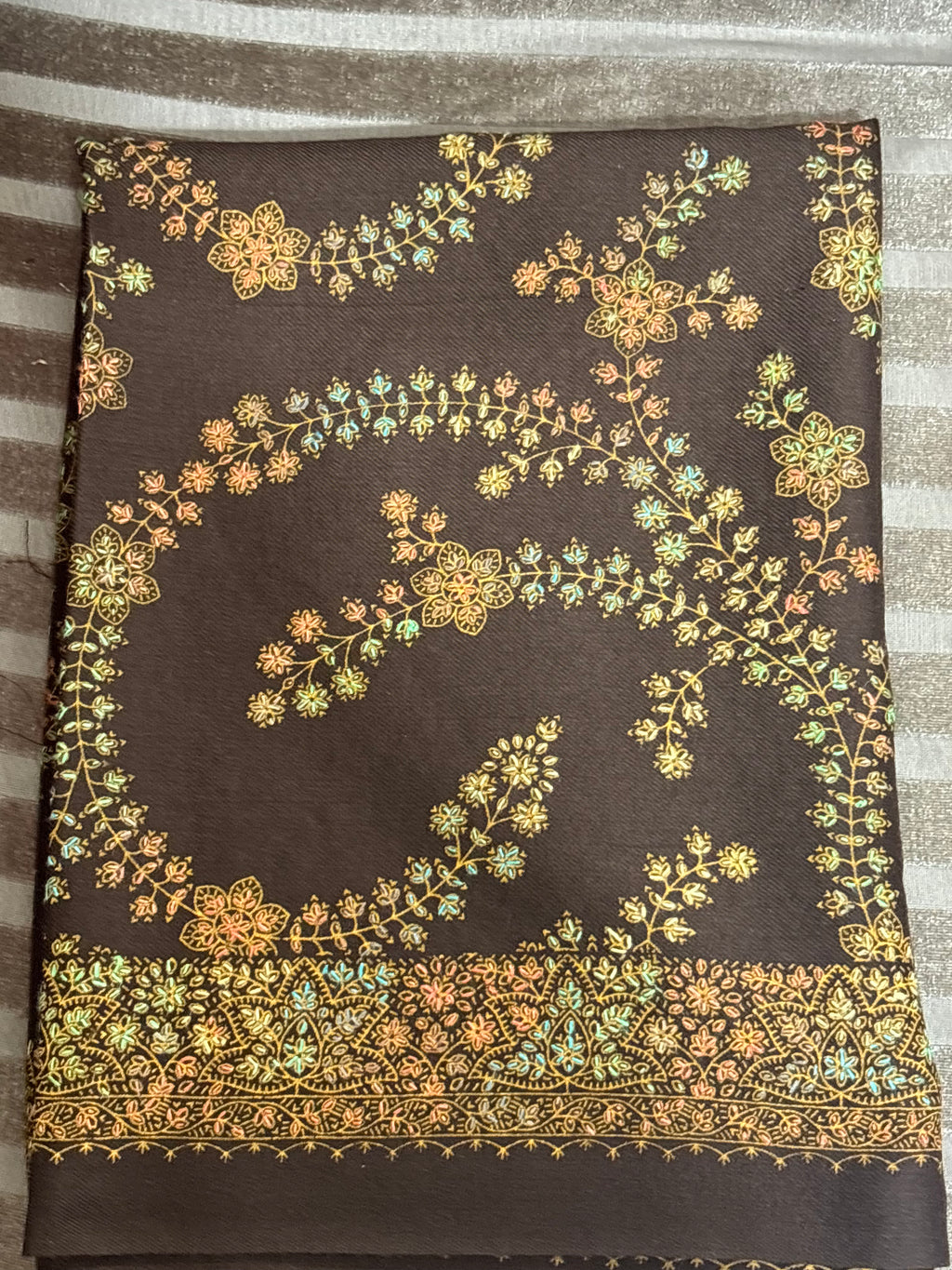 Pashmina Scarf | Hand Embroidery on Print