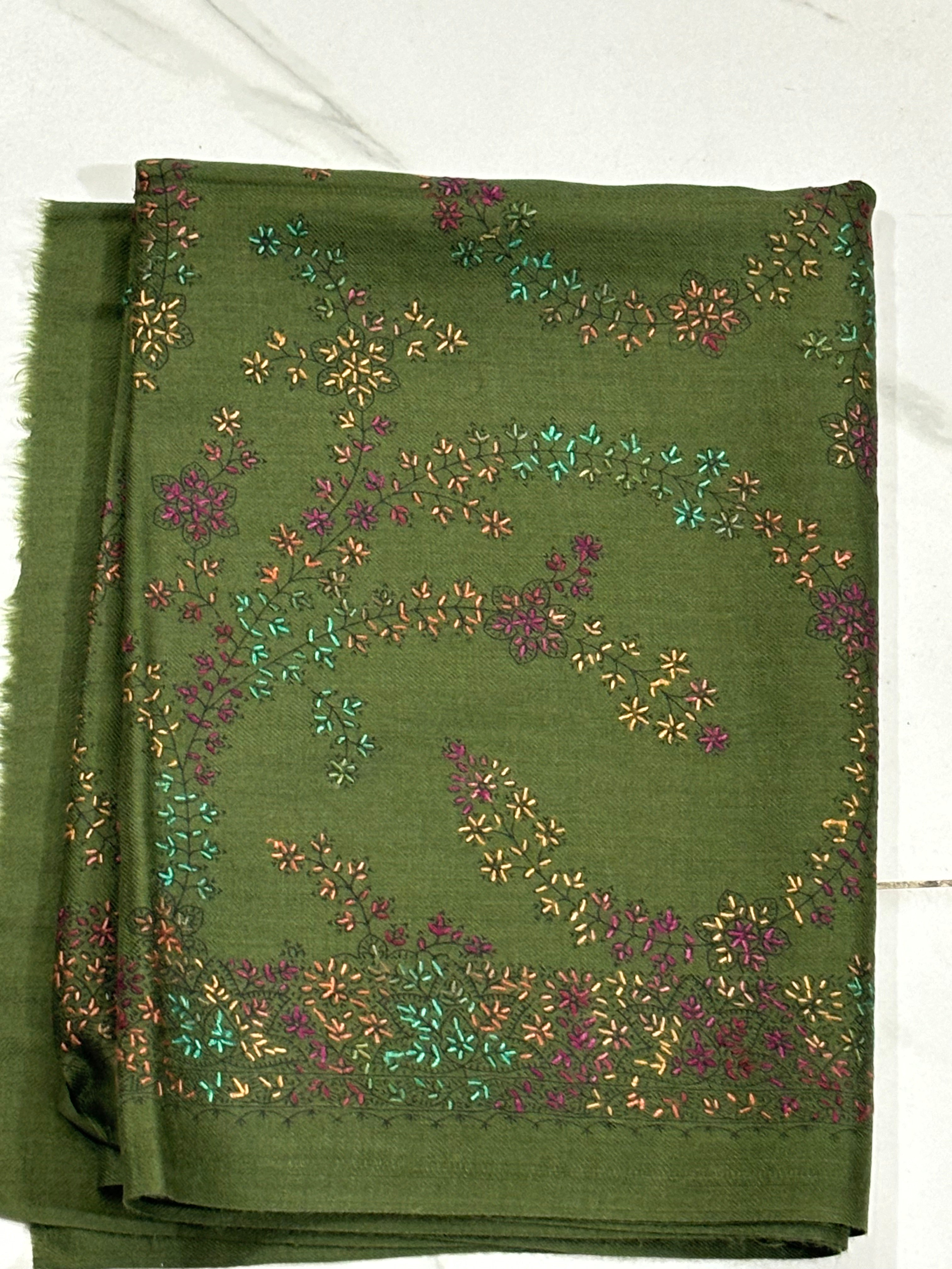 Pashmina Scarf | Hand Embroidery on Print