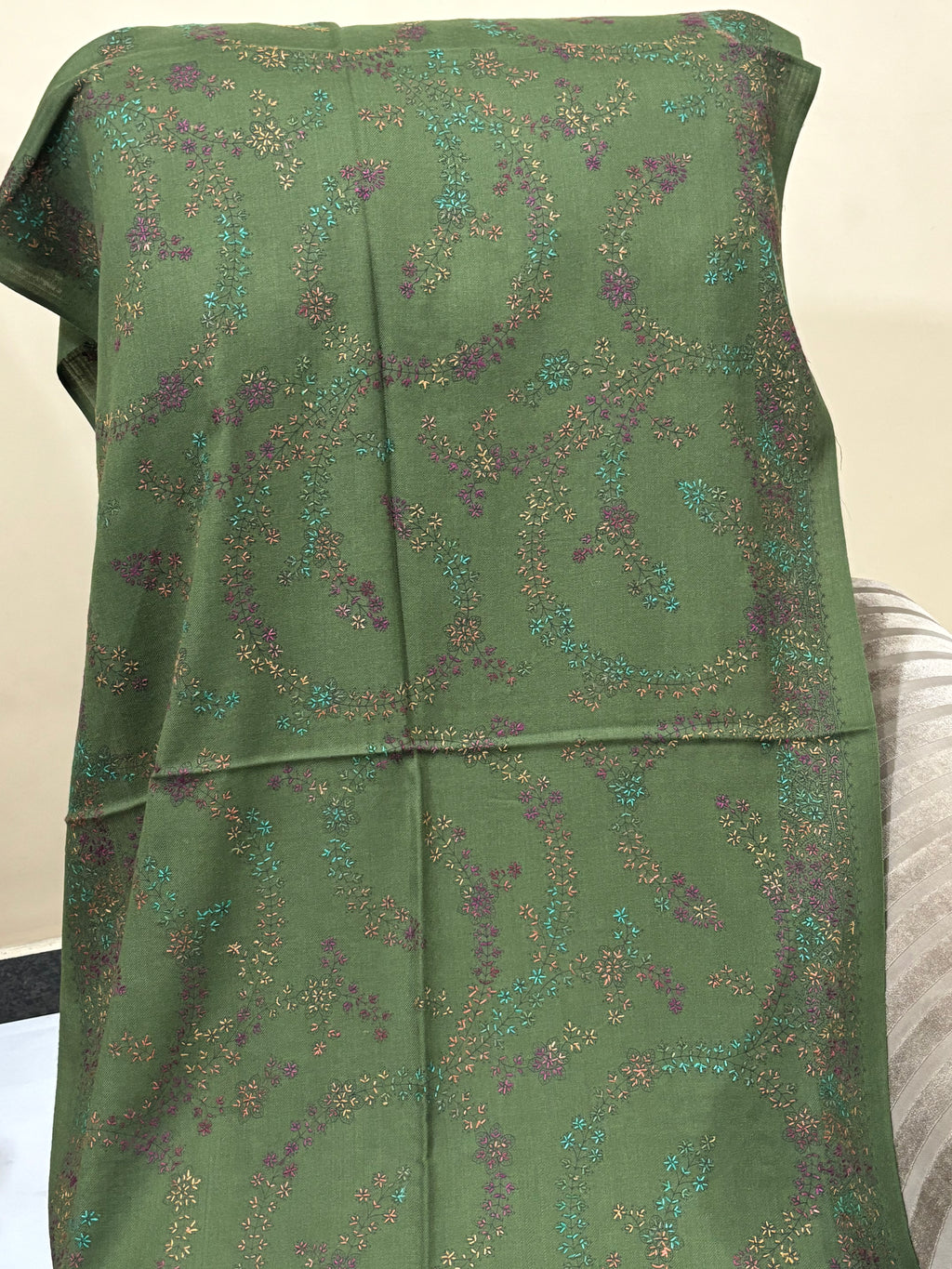 Pashmina Scarf | Hand Embroidery on Print
