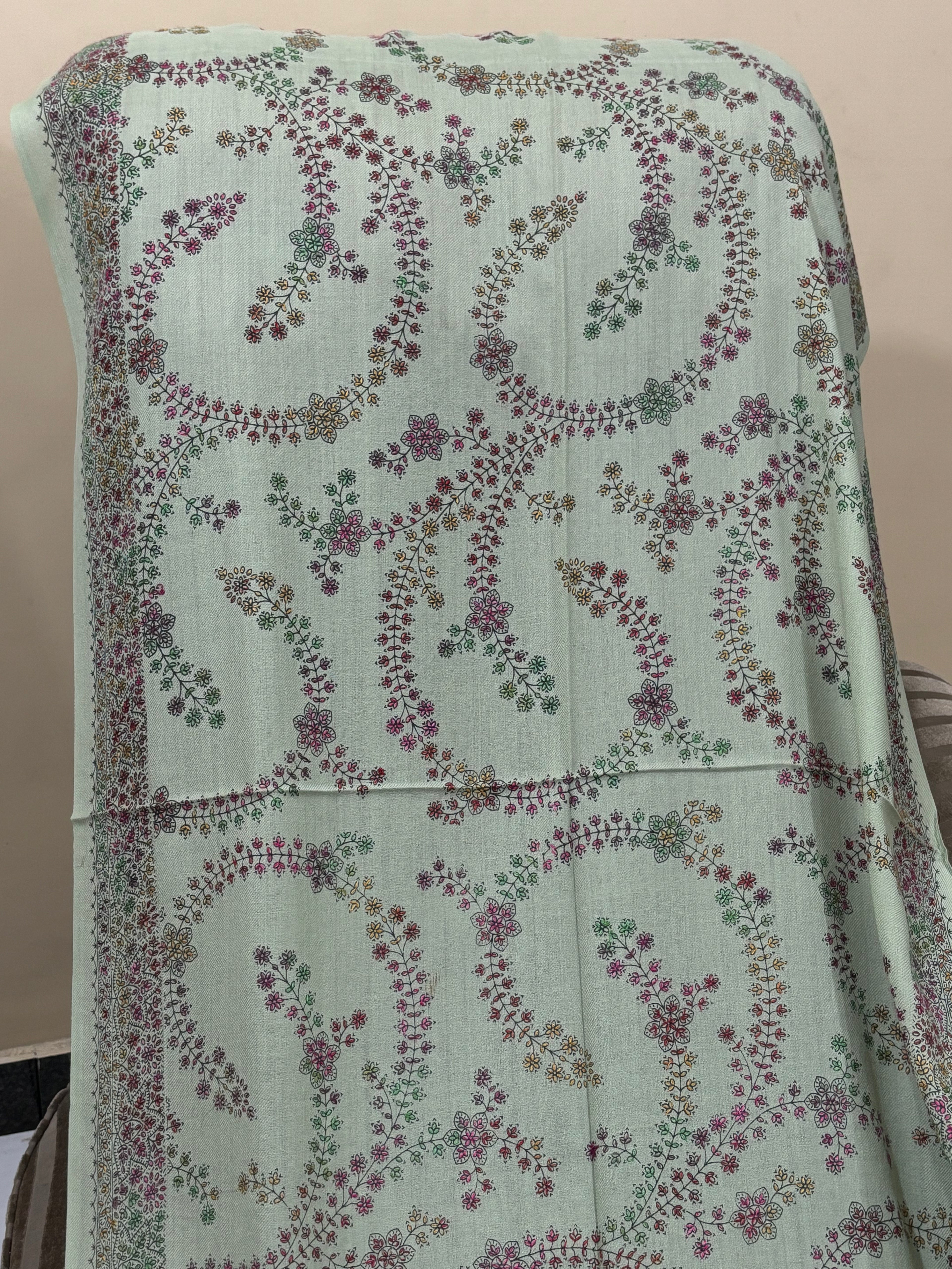 Pashmina Scarf | Hand Embroidery on Print
