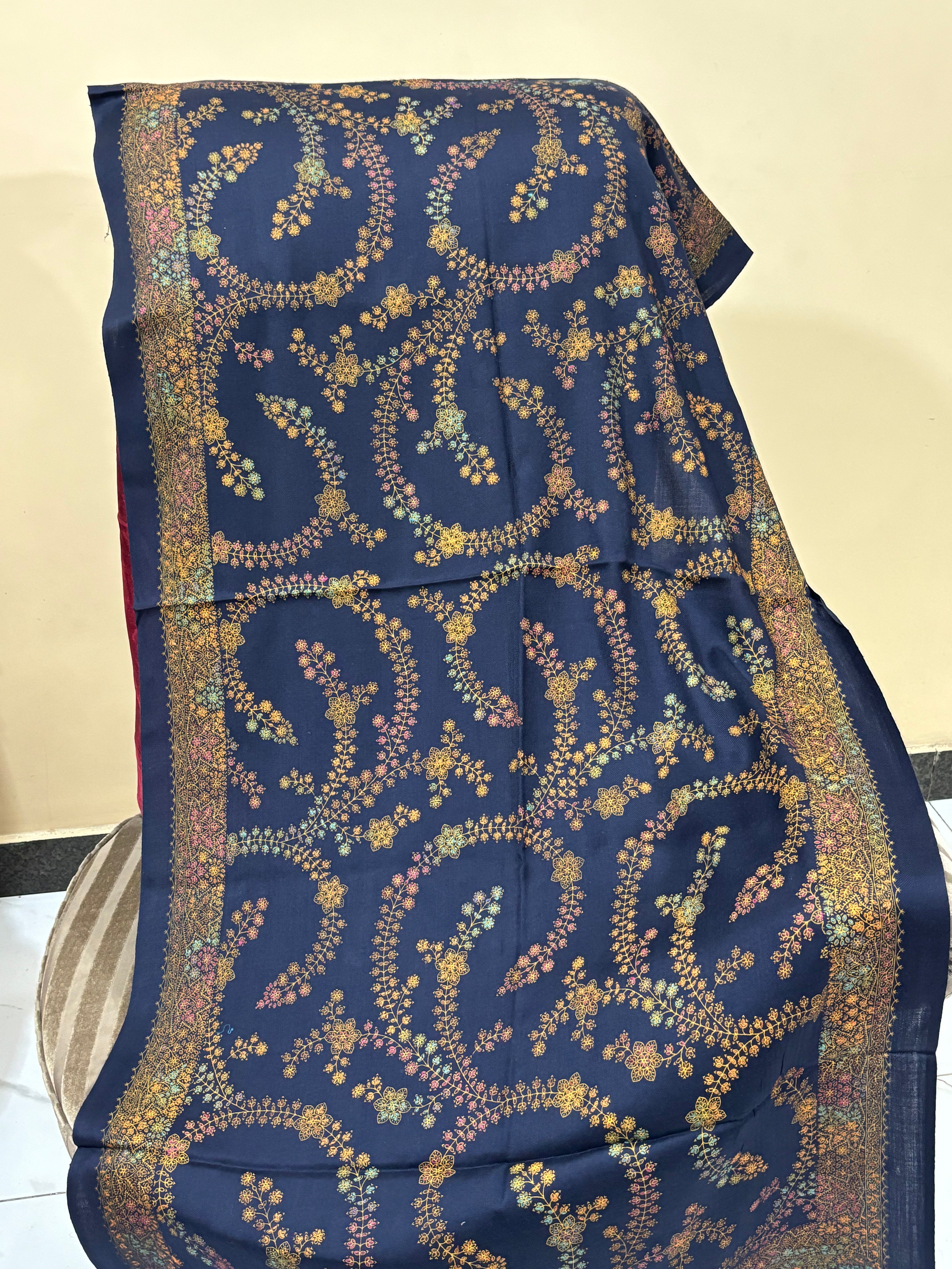 Pashmina Scarf | Hand Embroidery on Print