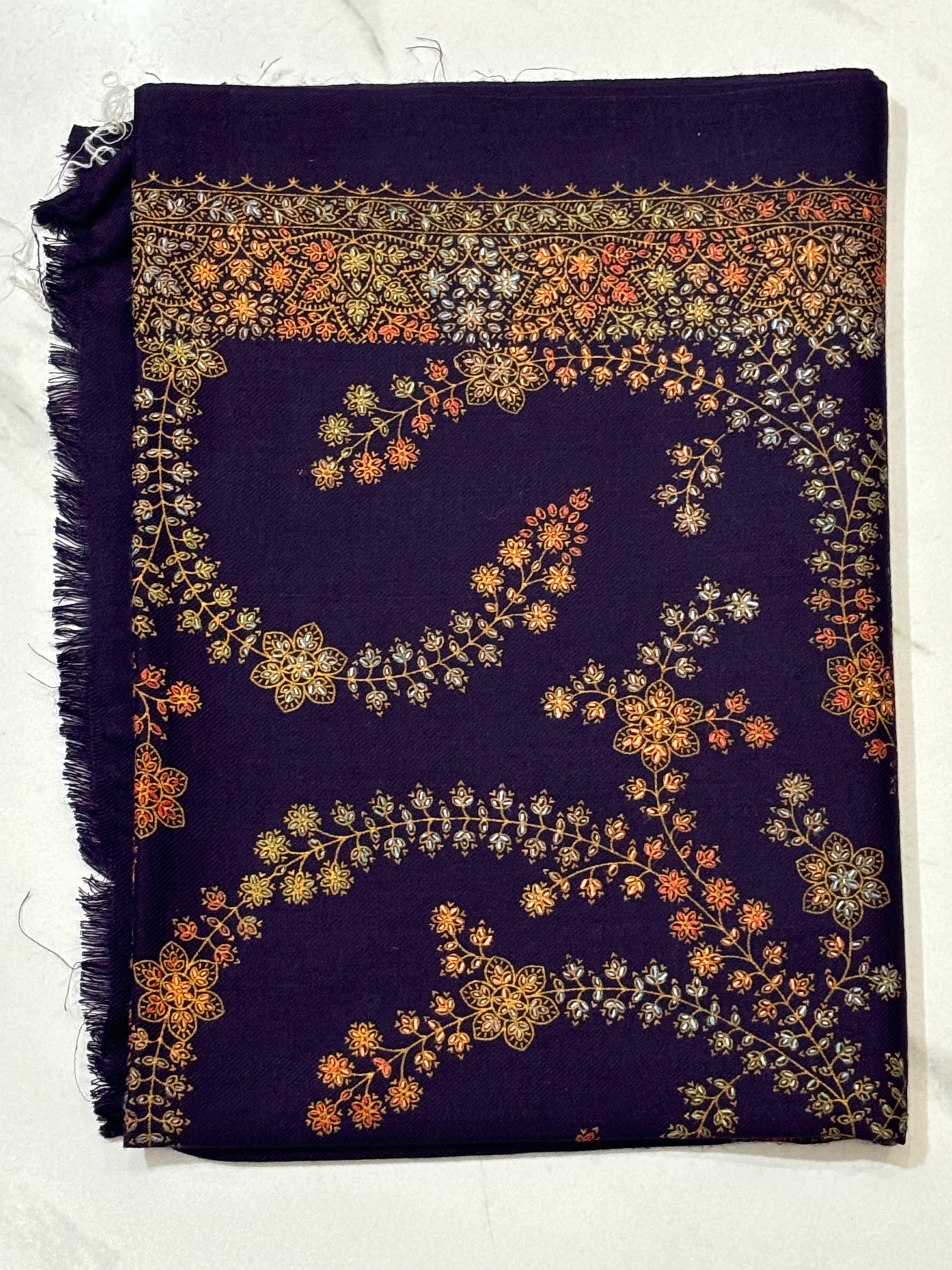 Pashmina Scarf | Hand Embroidery on Print
