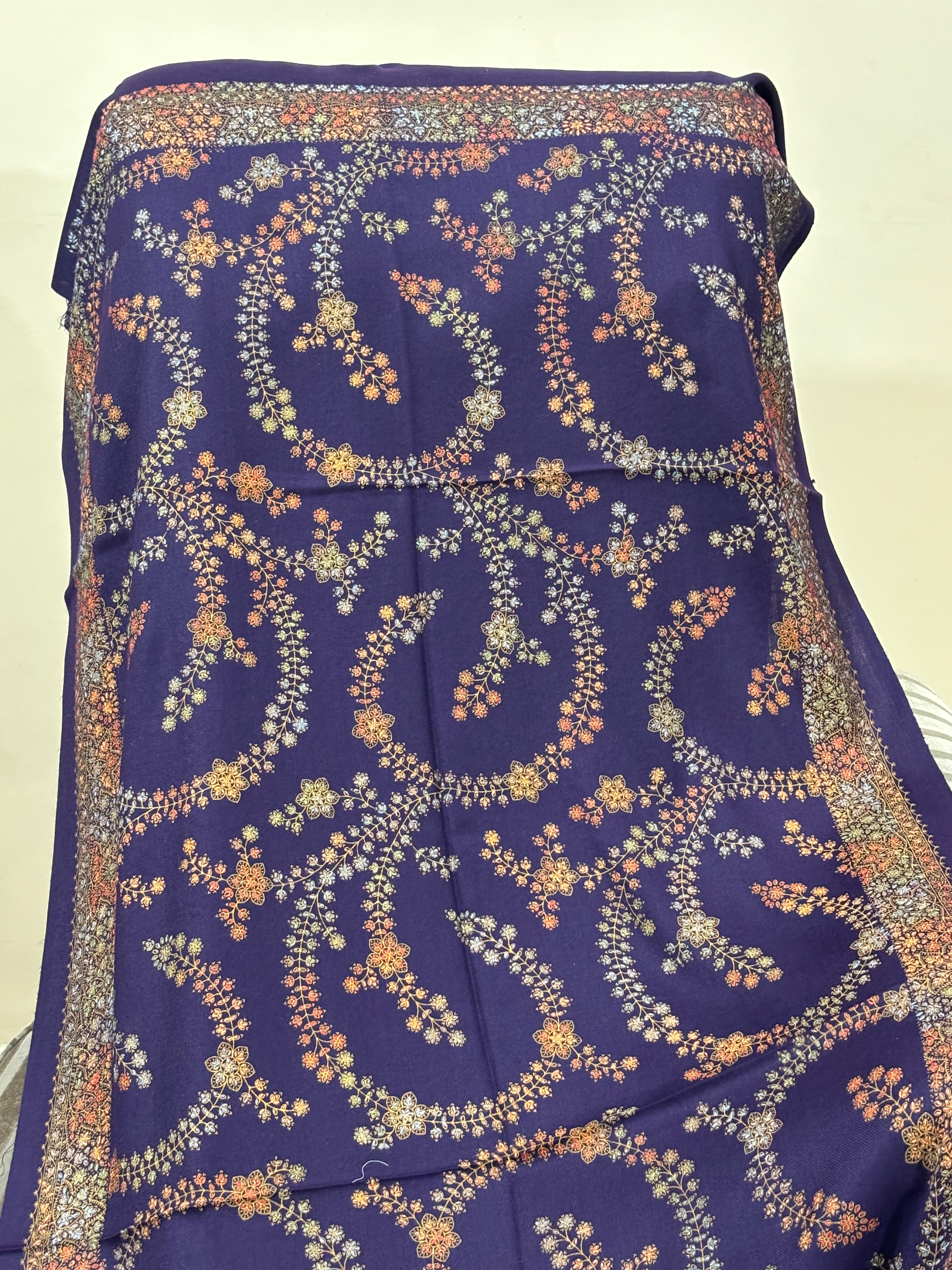 Pashmina Scarf | Hand Embroidery on Print