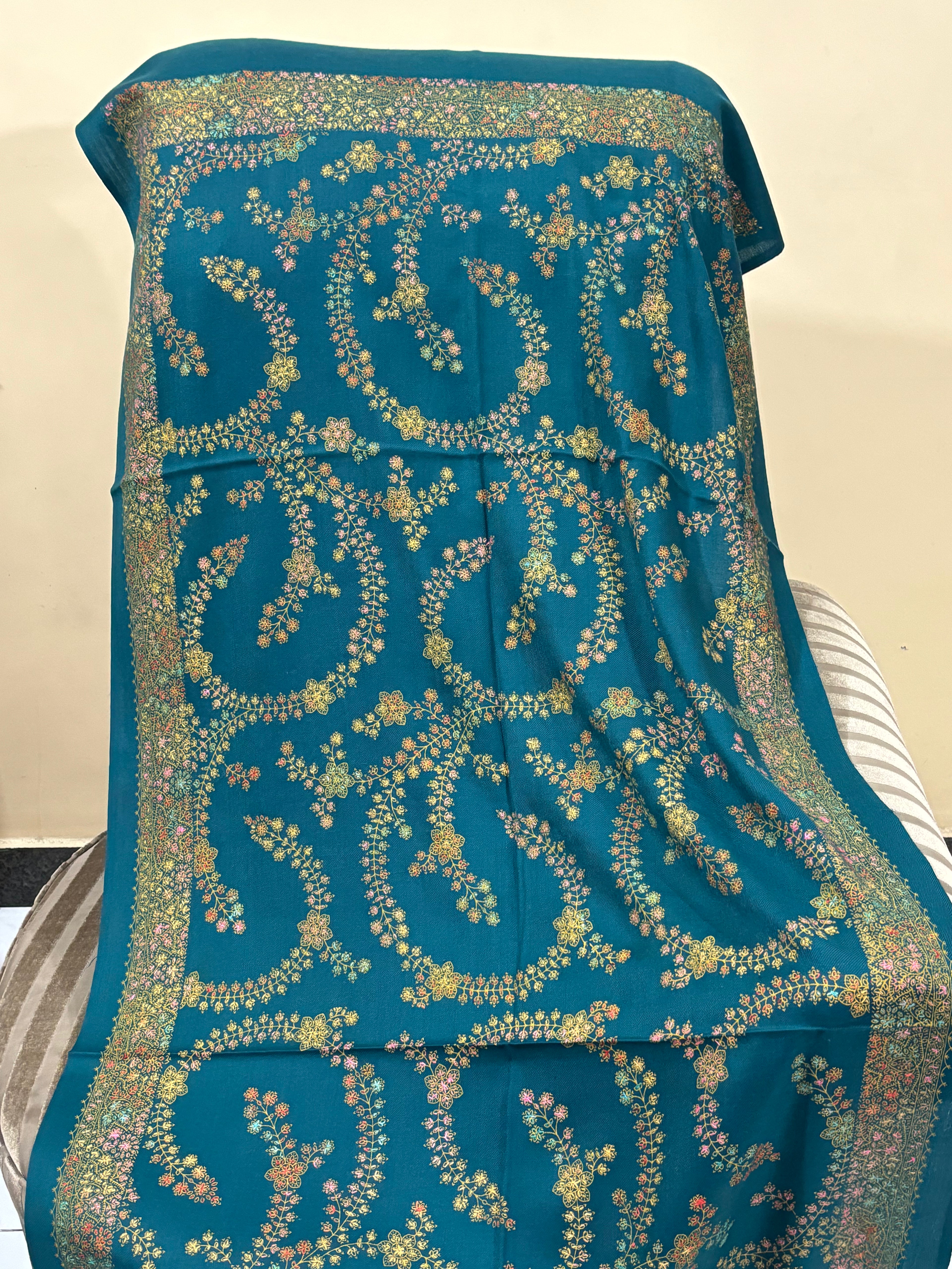 Pashmina Scarf | Hand Embroidery on Print