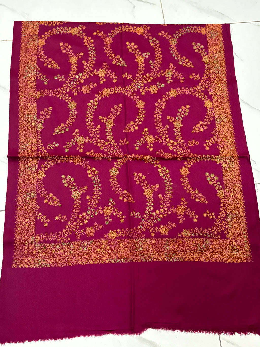 Pashmina Scarf | Hand Embroidery on Print