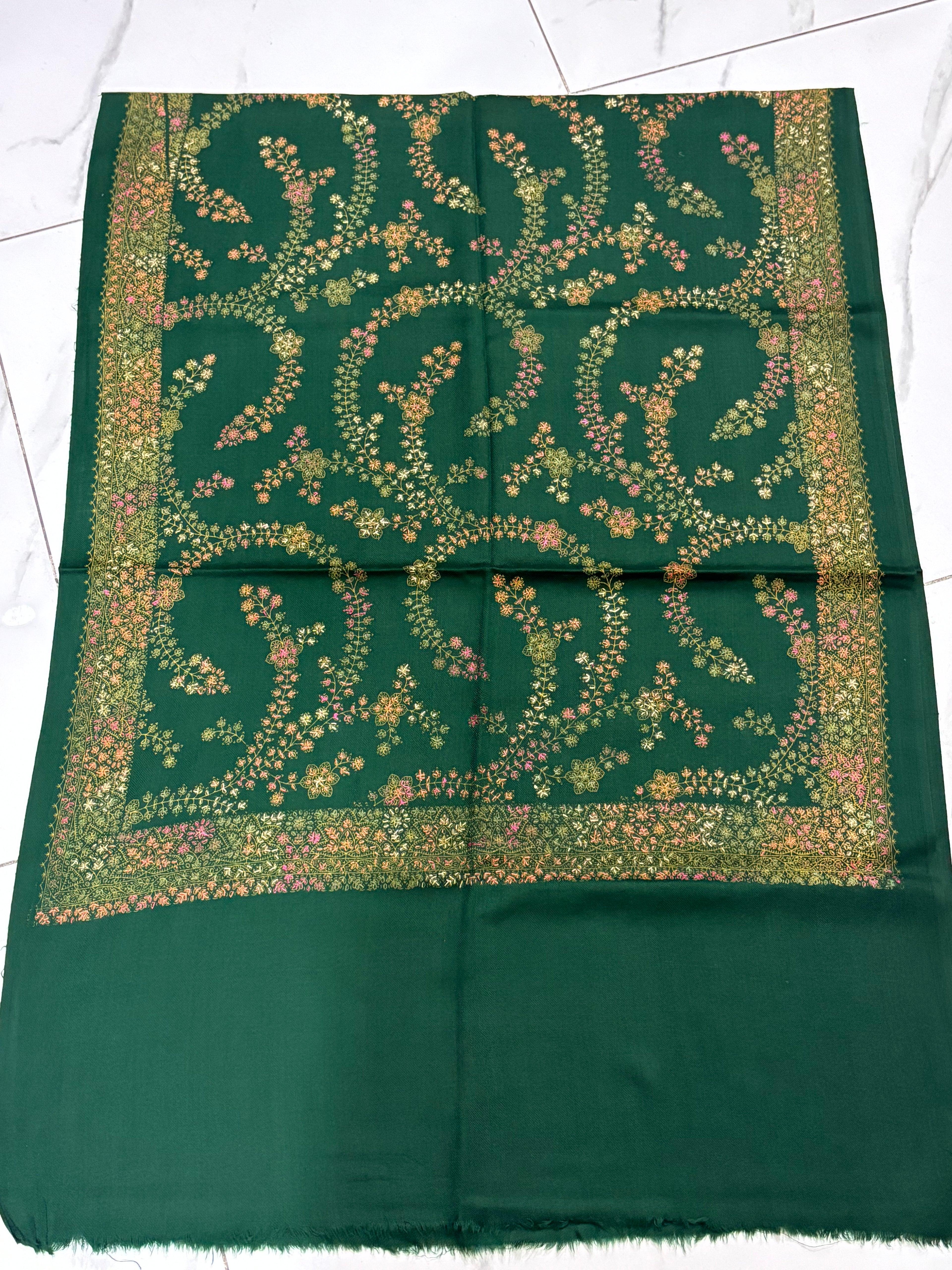 Pashmina Scarf | Hand Embroidery on Print