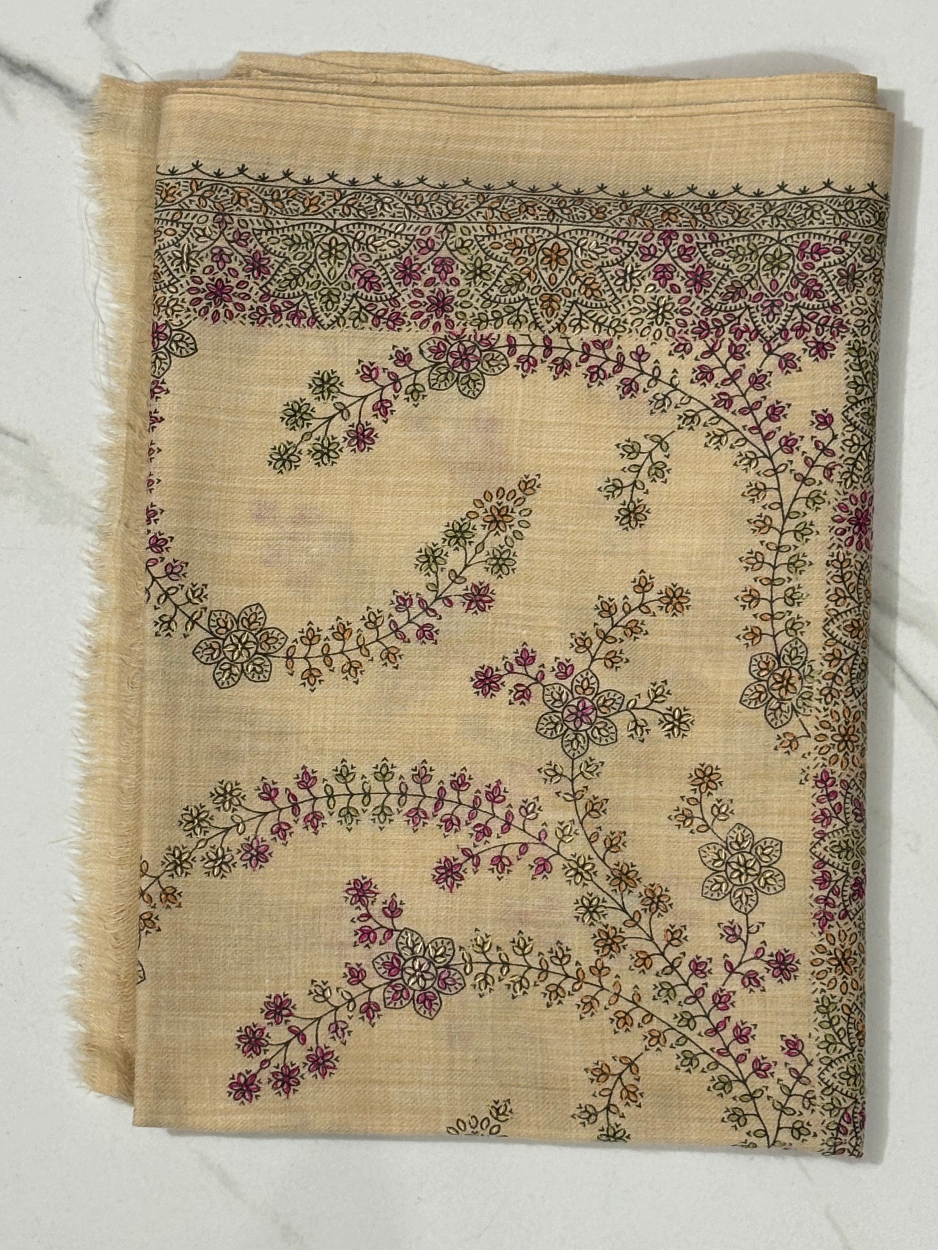 Pashmina Scarf | Hand Embroidery on Print