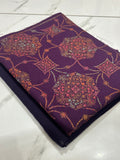 Purple Pashmina Handmade Kacha Tanka Suit 3 Piece