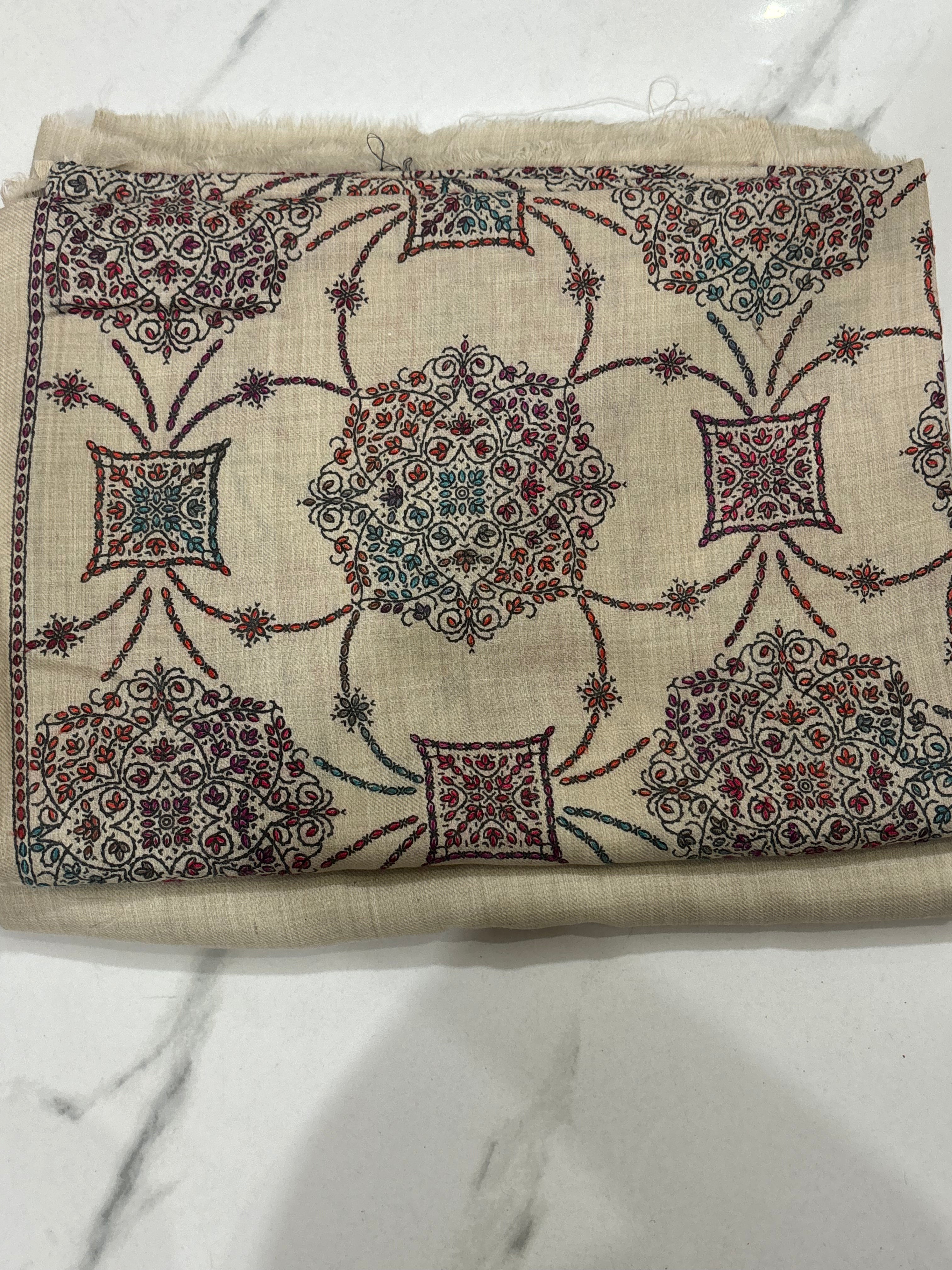 Skin Pashmina Handmade Kacha Tanka Suit 3 Piece