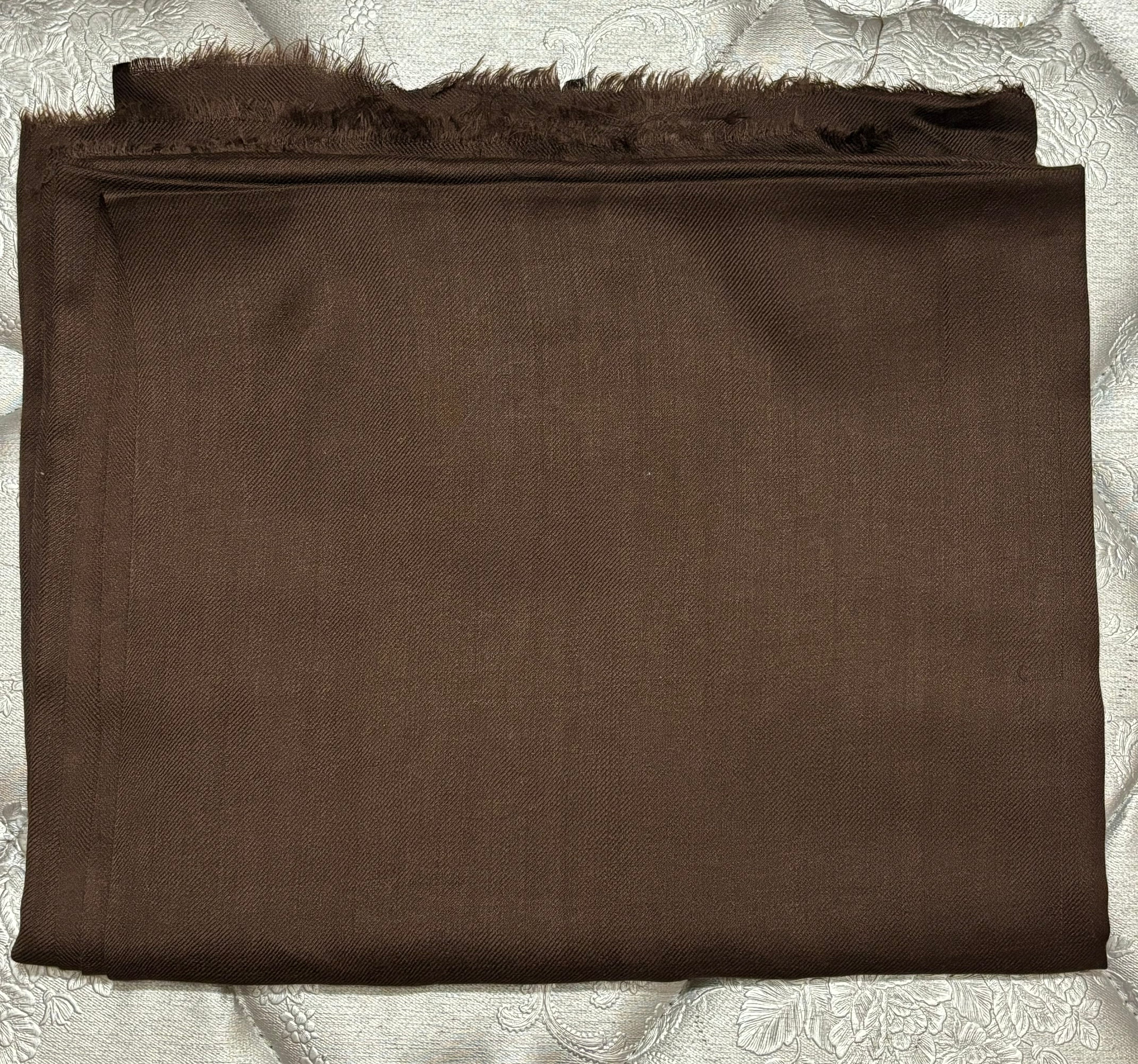 Chocolate Brown Plain Pashmina Pure