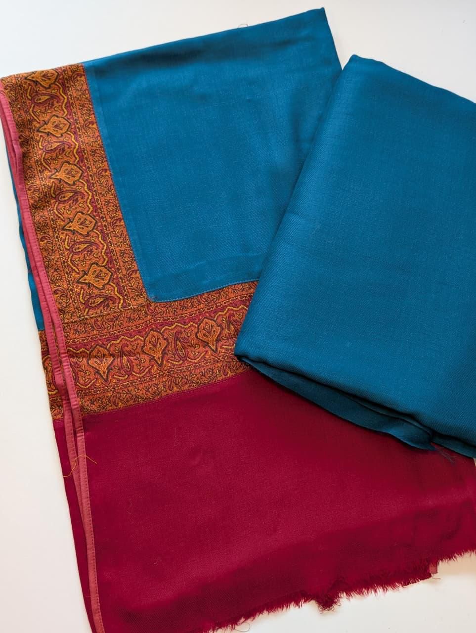 Pashmina Suit 3 Piece | Kani Border Shawl with Plain Suit