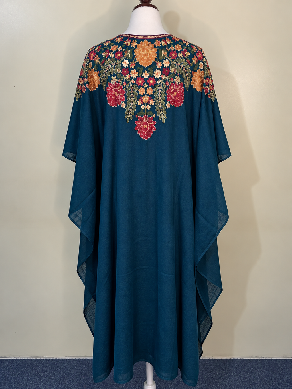 Zinc Pashmina Cape Shawl | Pashmina Embroidered Kashmiri Cape Shawl