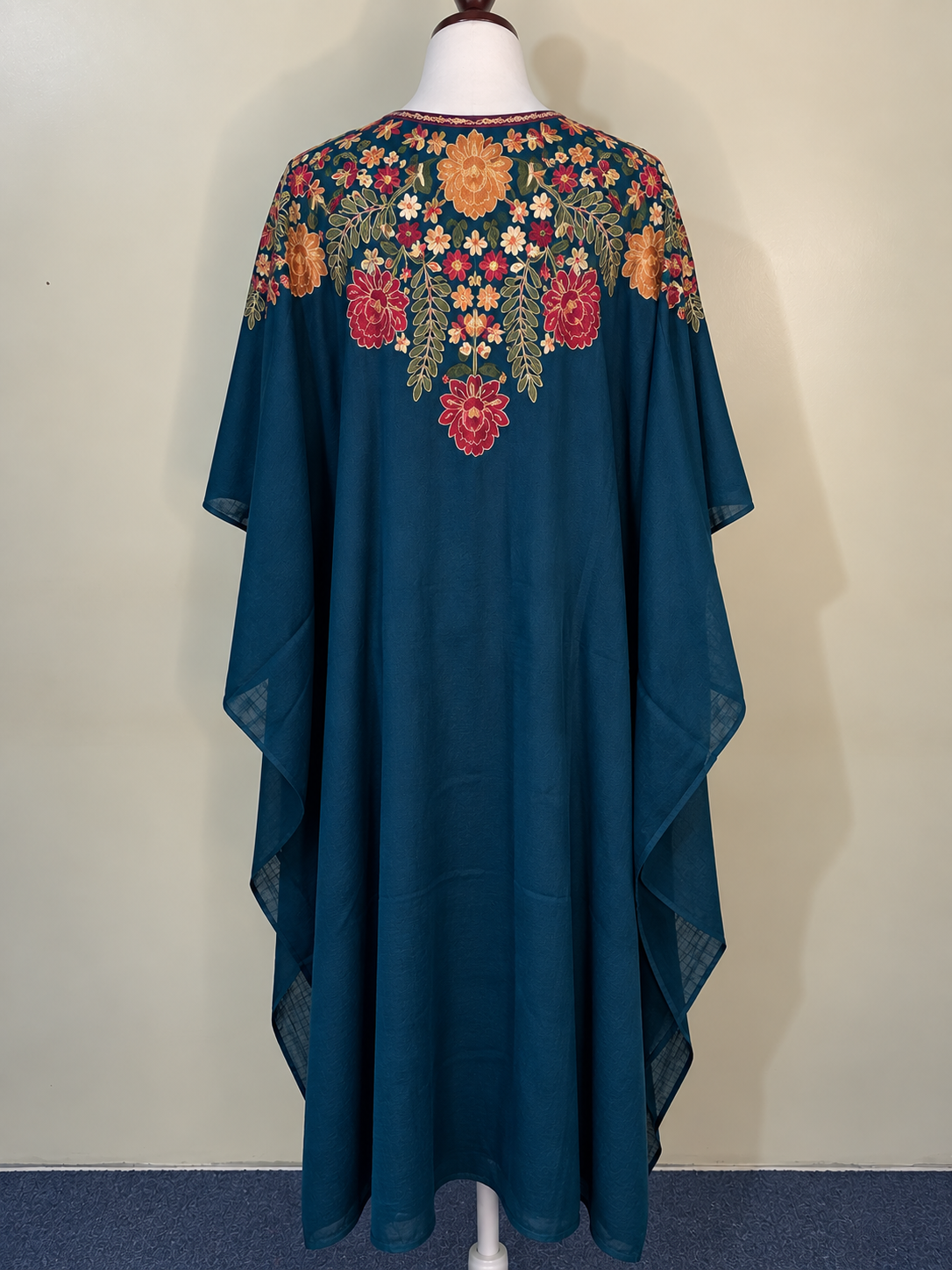 Zinc Pashmina Cape Shawl | Pashmina Embroidered Kashmiri Cape Shawl