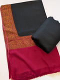 Pashmina Suit 3 Piece | Kani Border Shawl with Plain Suit