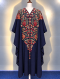 Navy Blue Pashmina Cape Shawl | Pashmina Embroidered Kashmiri Cape Shawl